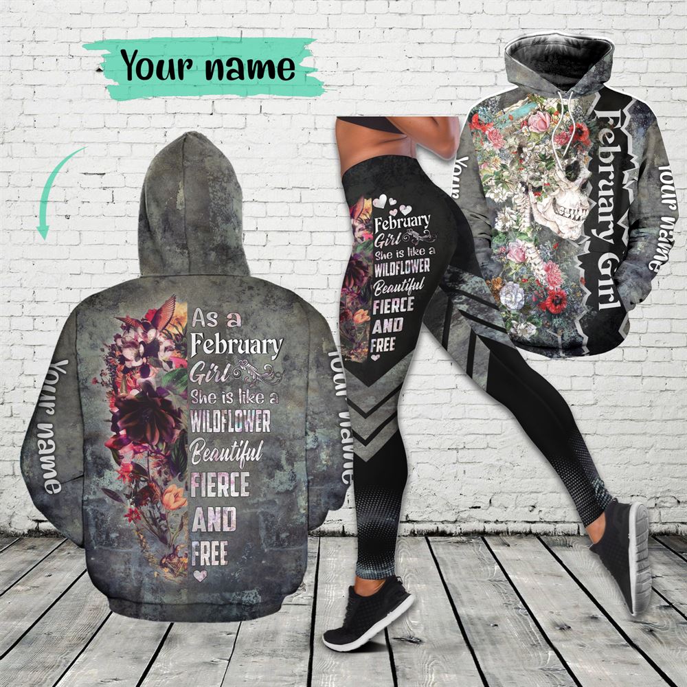 February Birthday Girl Combo February Outfit Personalized Hoodie Legging Set V07