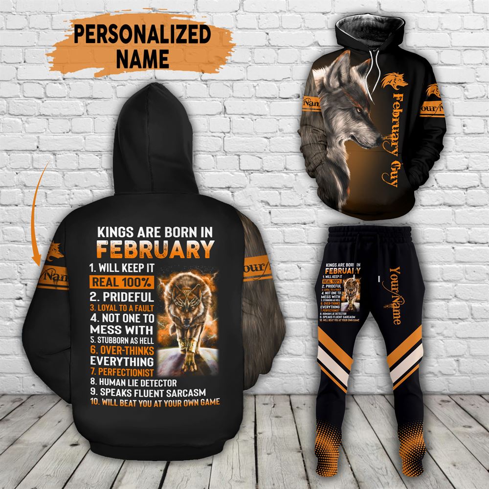 February Birthday Guy Combo February 3d Clothes Personalized Hoodie Joggers Set V027