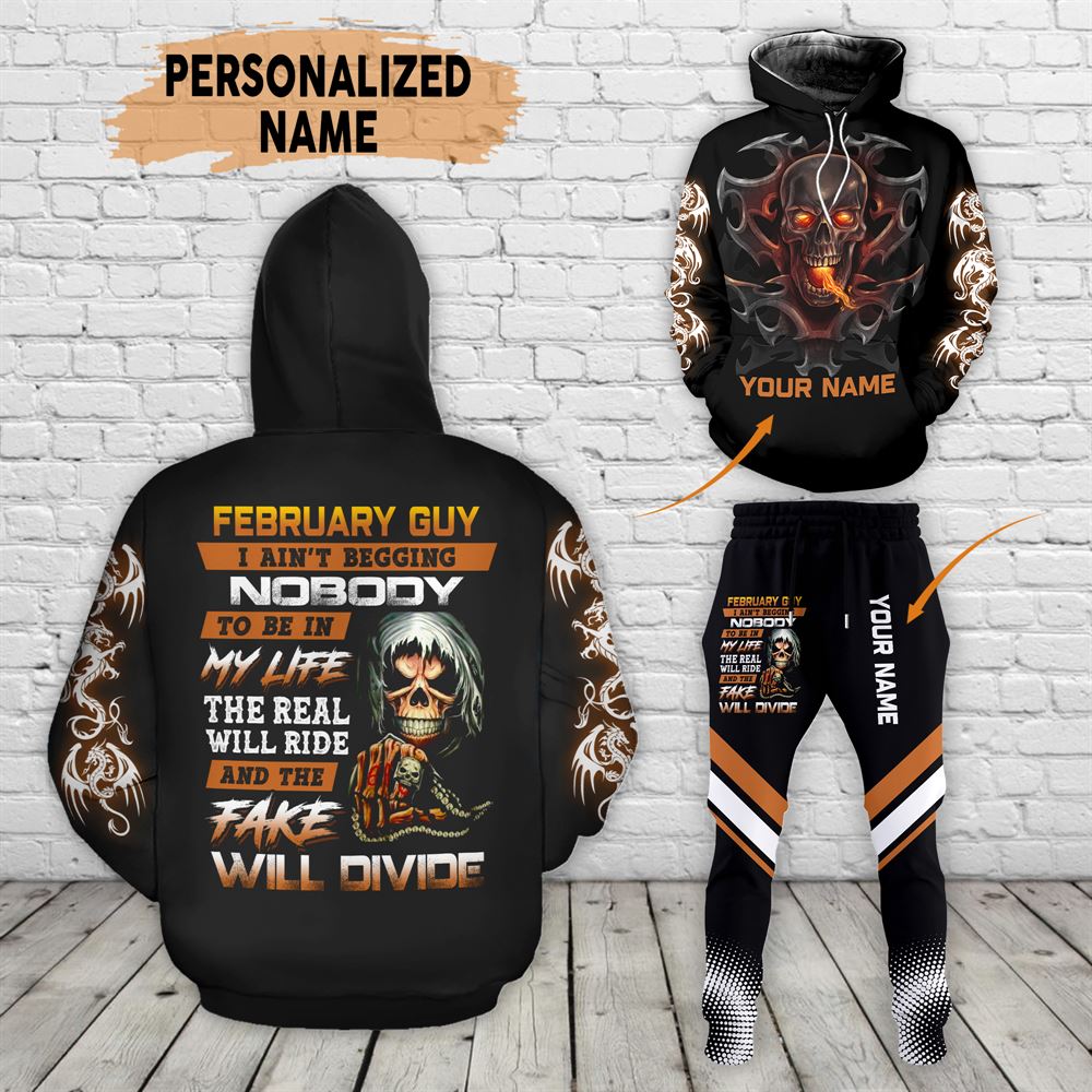 February Birthday Guy Combo February 3d Clothes Personalized Hoodie Joggers Set V029