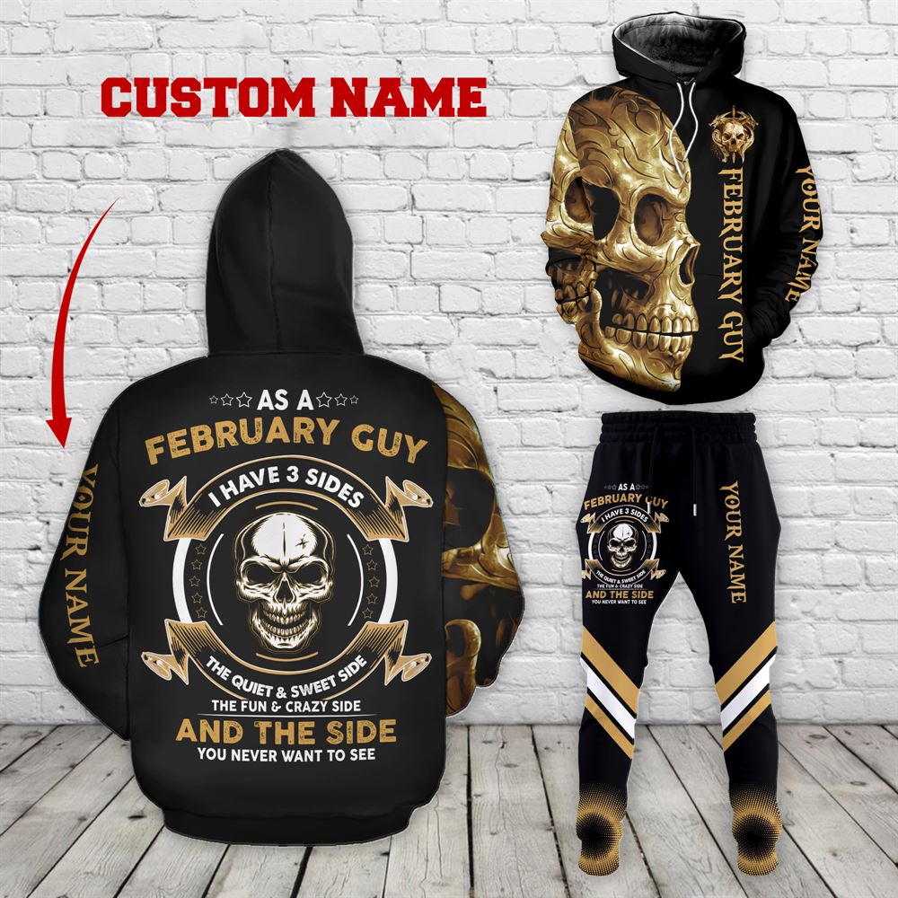 February Birthday Guy Combo February 3d Clothes Personalized Hoodie Joggers Set V031