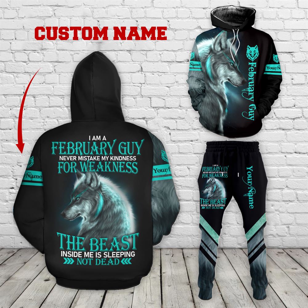 February Birthday Guy Combo February 3d Clothes Personalized Hoodie Joggers Set V033