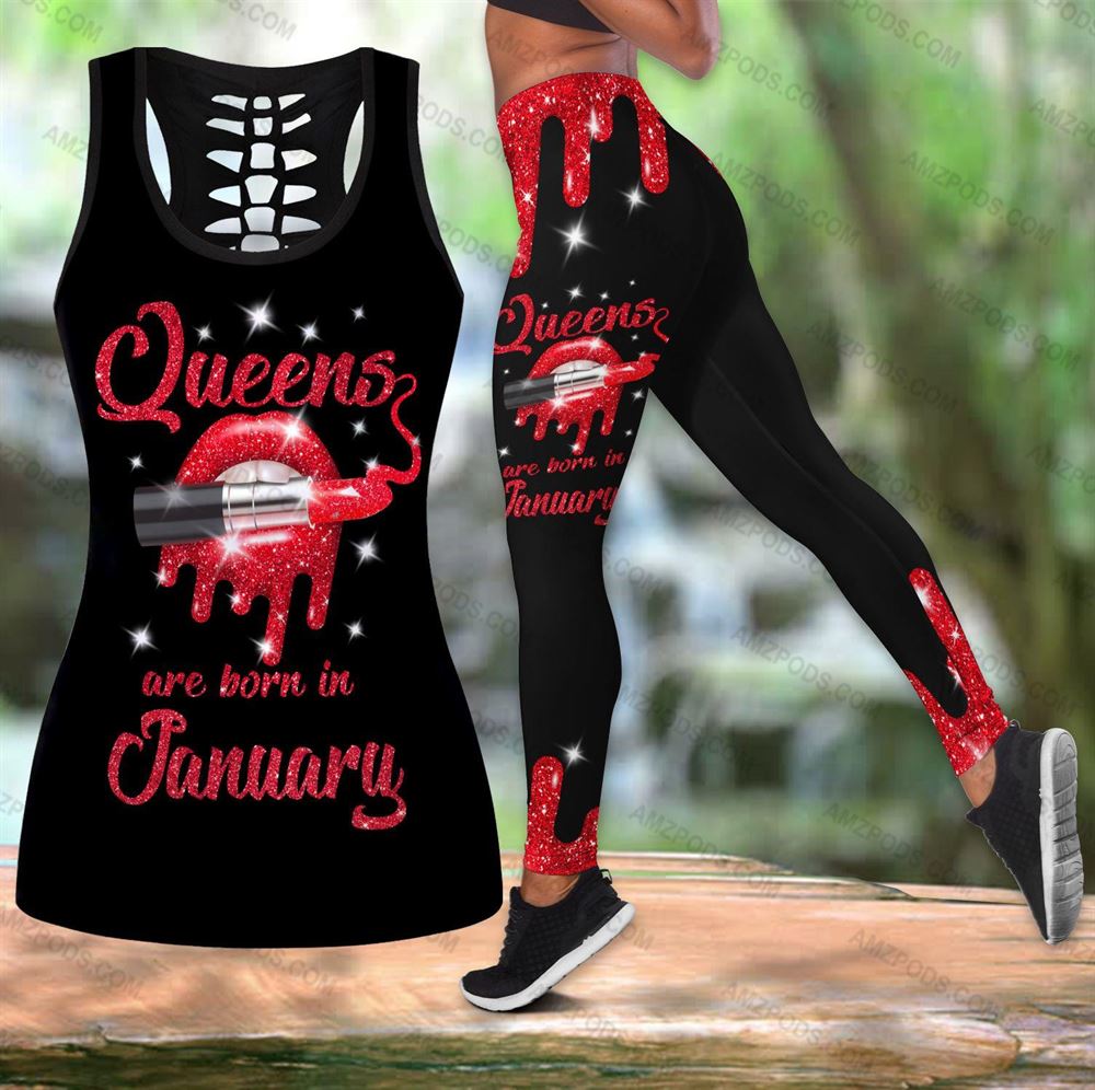 January Birthday Girl Combo January Outfit Hollow Tanktop Legging Personalized Set V020