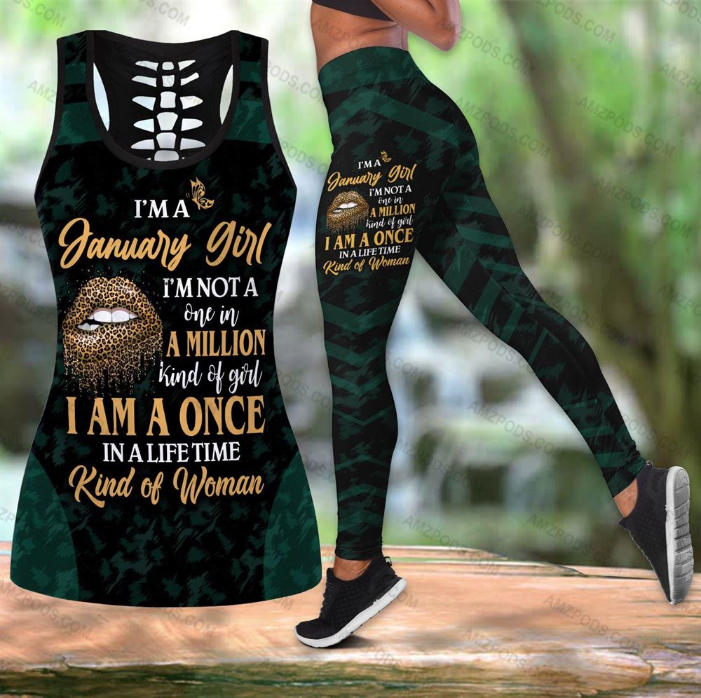 January Birthday Girl Combo January Outfit Hollow Tanktop Legging Personalized Set V051