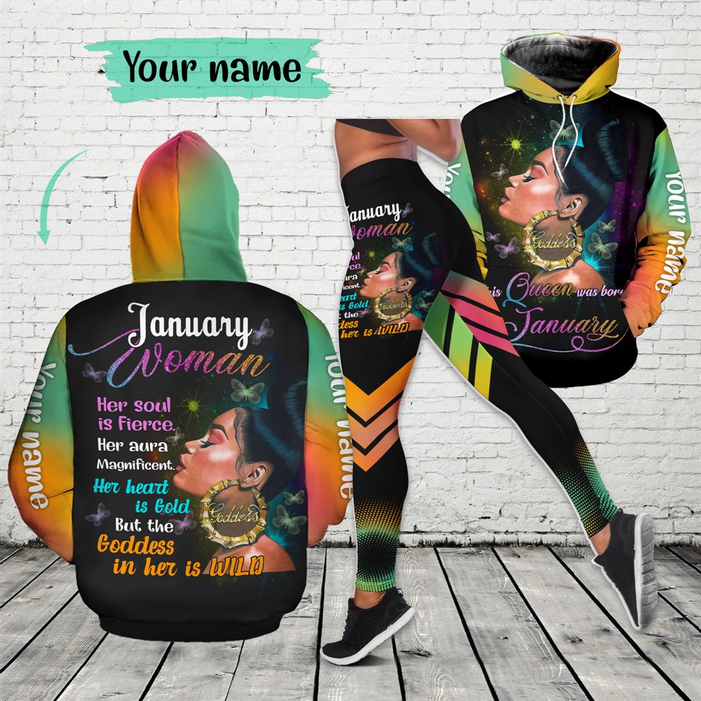 January Birthday Girl Combo January Outfit Personalized Hoodie Legging Set V04