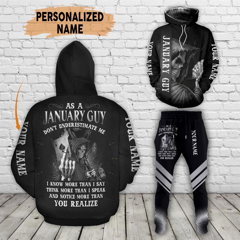 January Birthday Guy Combo January 3d Clothes Personalized Hoodie Joggers Set V012