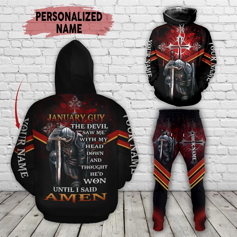 January Birthday Guy Combo January 3d Clothes Personalized Hoodie Joggers Set V020
