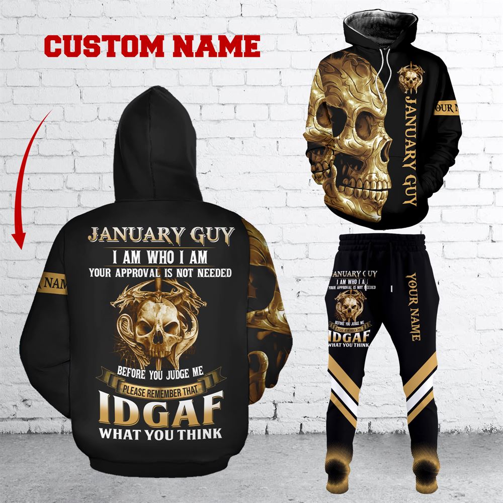 January Birthday Guy Combo January 3d Clothes Personalized Hoodie Joggers Set V029