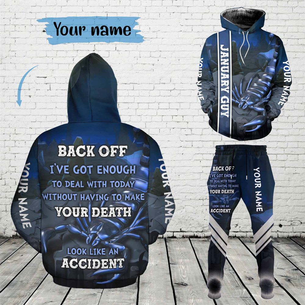 January Birthday Guy Combo January 3d Clothes Personalized Hoodie Joggers Set V05