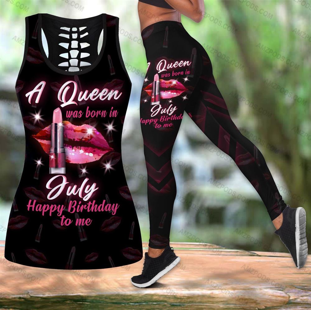 July Birthday Girl Combo July Outfit Hollow Tanktop Legging Personalized Set V060