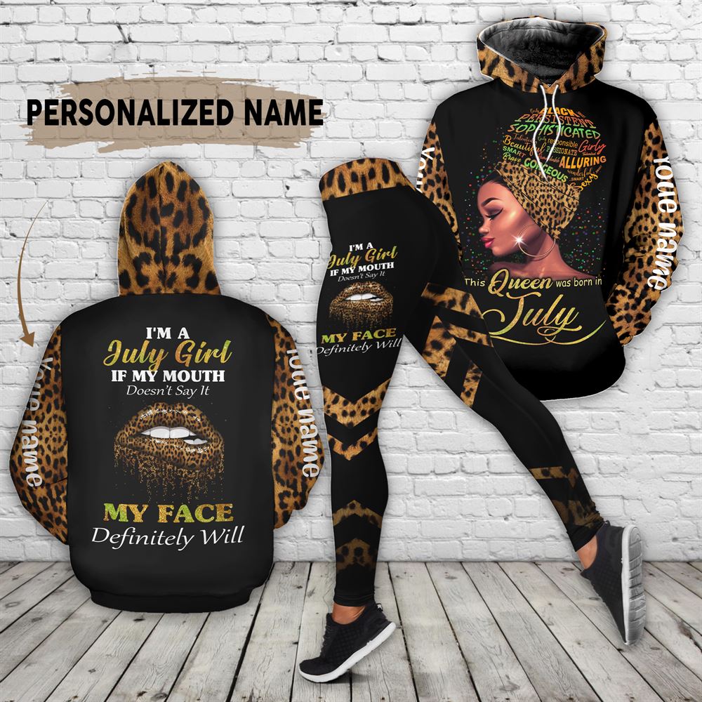 July Birthday Girl Combo July Outfit Personalized Hoodie Legging Set V013