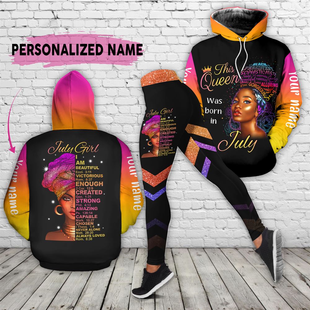 July Birthday Girl Combo July Outfit Personalized Hoodie Legging Set V014