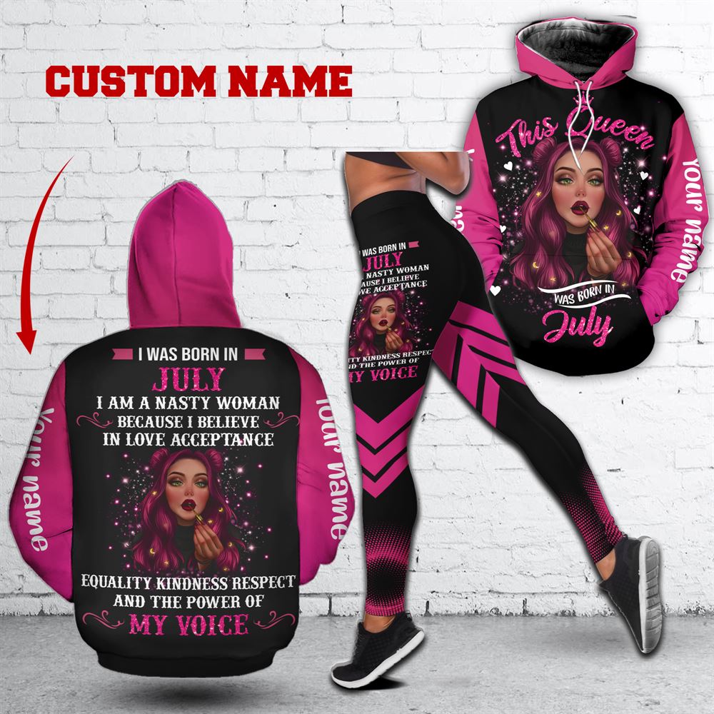 July Birthday Girl Combo July Outfit Personalized Hoodie Legging Set V019