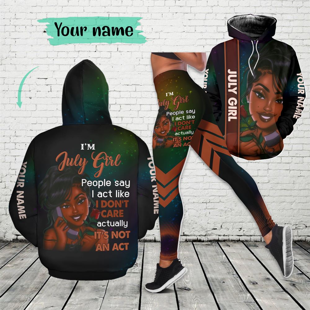 July Birthday Girl Combo July Outfit Personalized Hoodie Legging Set V03