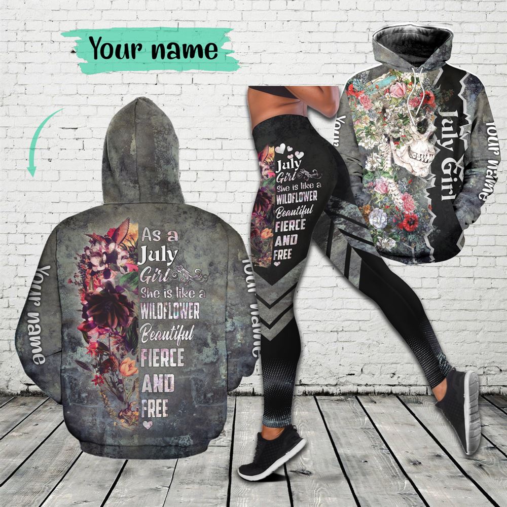 July Birthday Girl Combo July Outfit Personalized Hoodie Legging Set V07