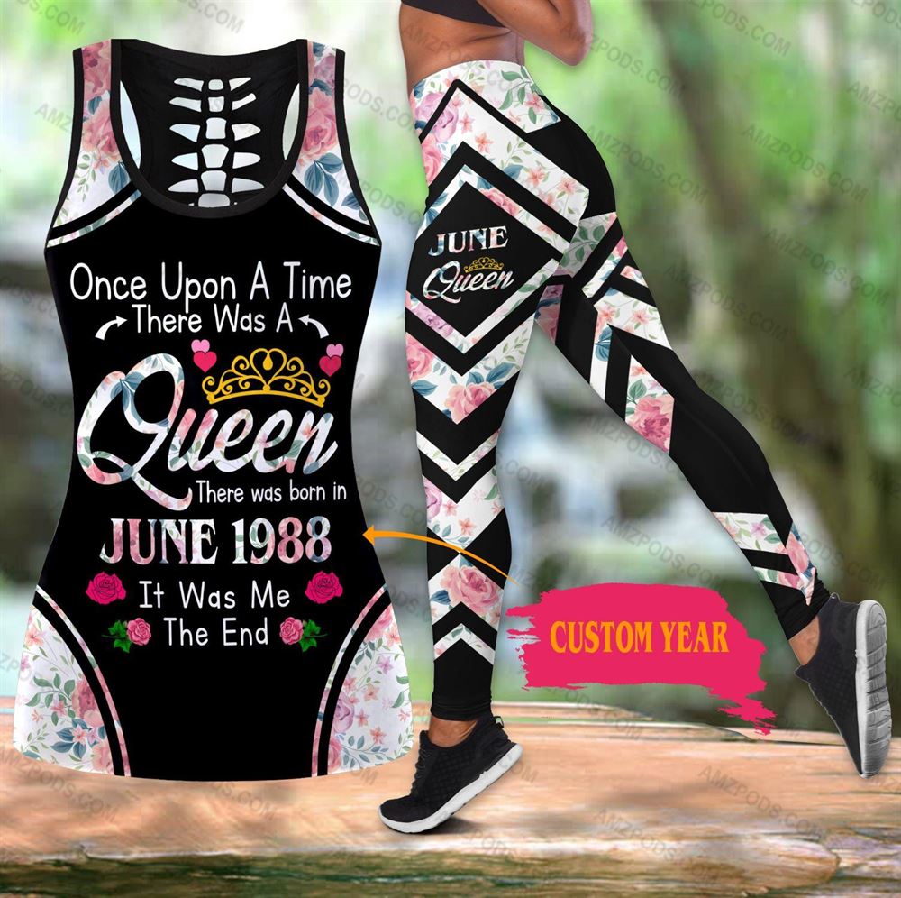 June Birthday Girl Combo June Outfit Hollow Tanktop Legging Personalized Set V023