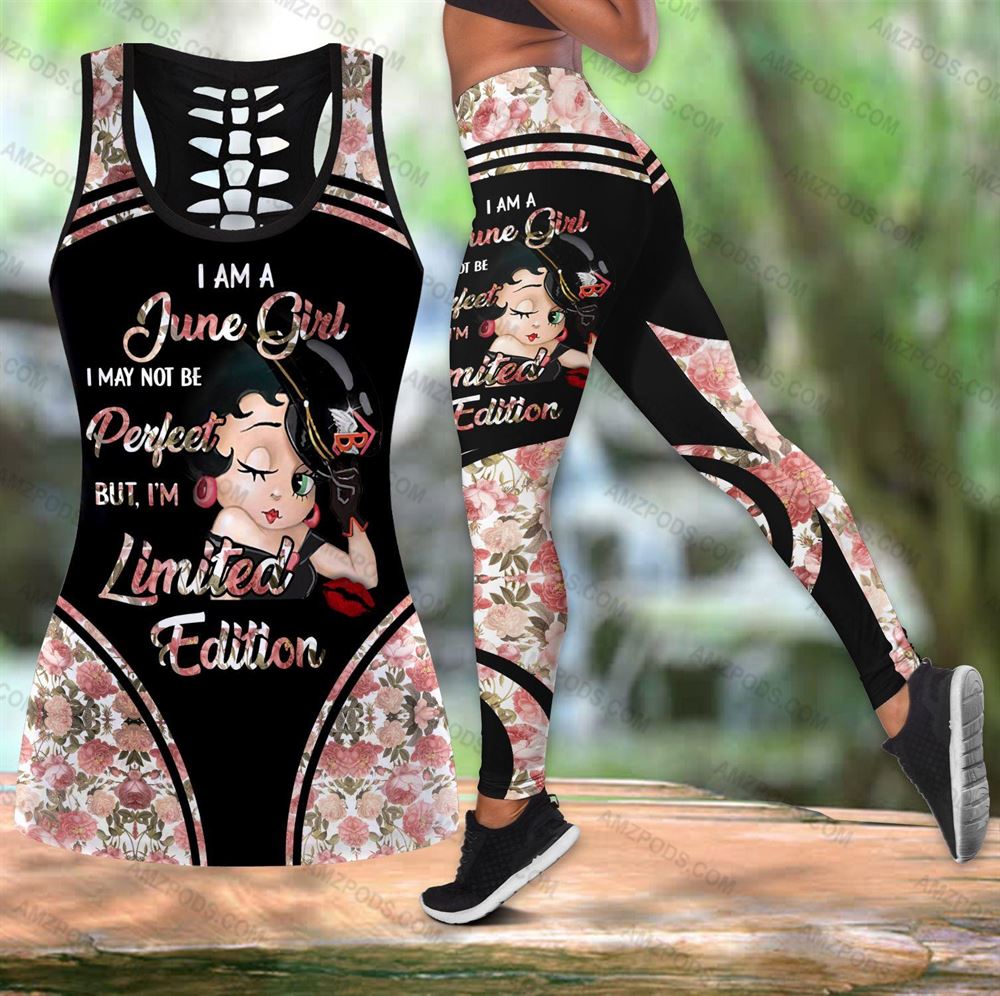June Birthday Girl Combo June Outfit Hollow Tanktop Legging Personalized Set V042