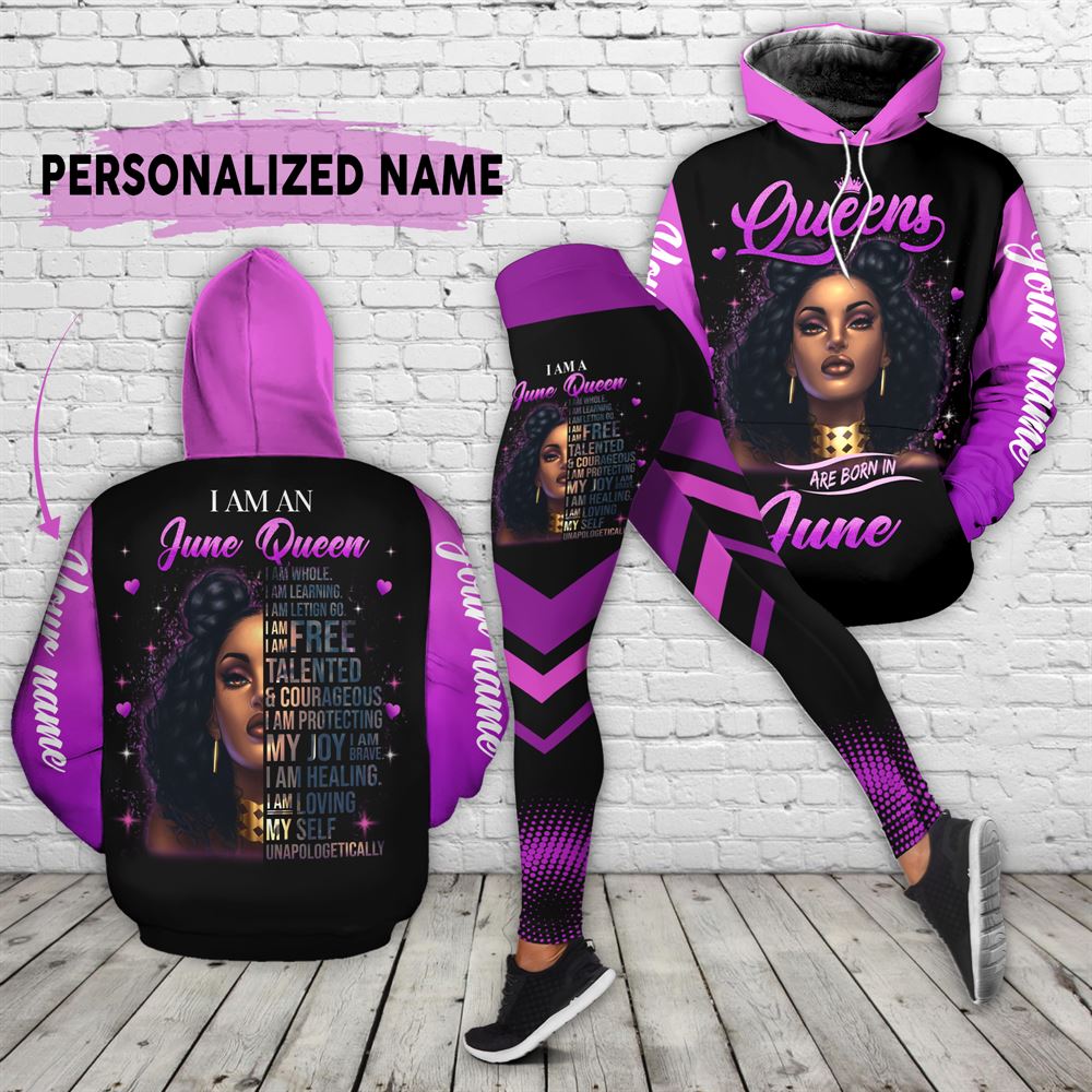 June Birthday Girl Combo June Outfit Personalized Hoodie Legging Set V014