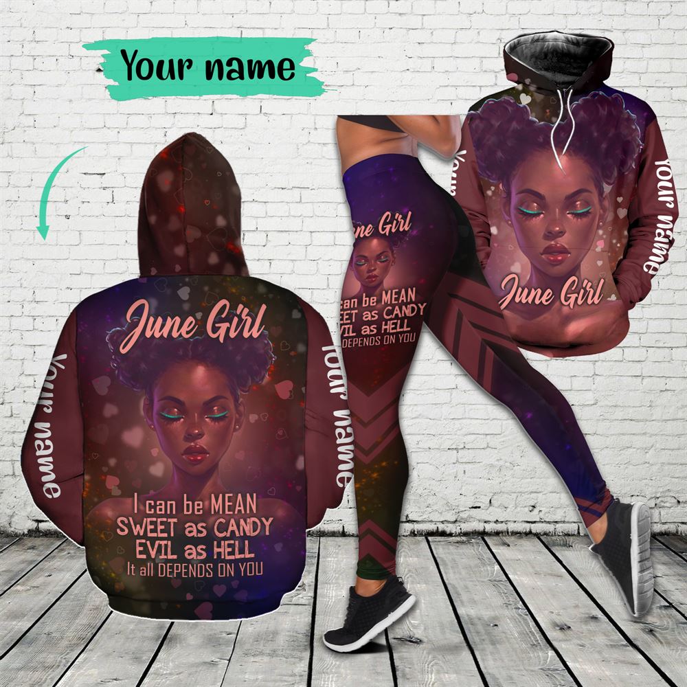 June Birthday Girl Combo June Outfit Personalized Hoodie Legging Set V015