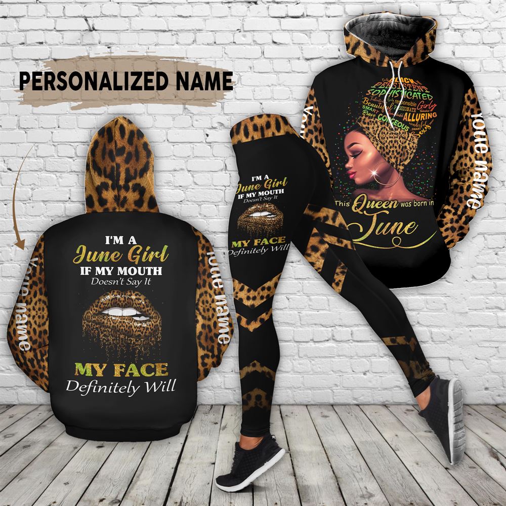 June Birthday Girl Combo June Outfit Personalized Hoodie Legging Set V019