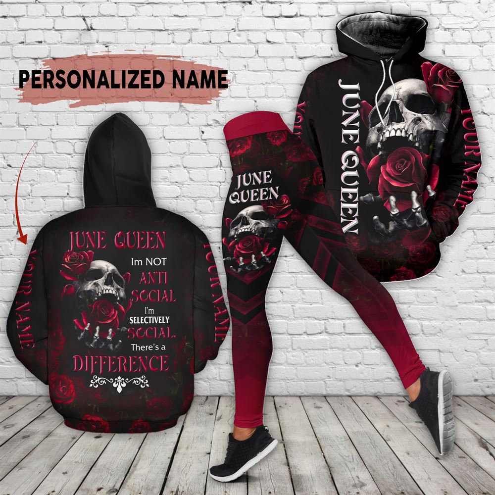 June Birthday Girl Combo June Outfit Personalized Hoodie Legging Set V02