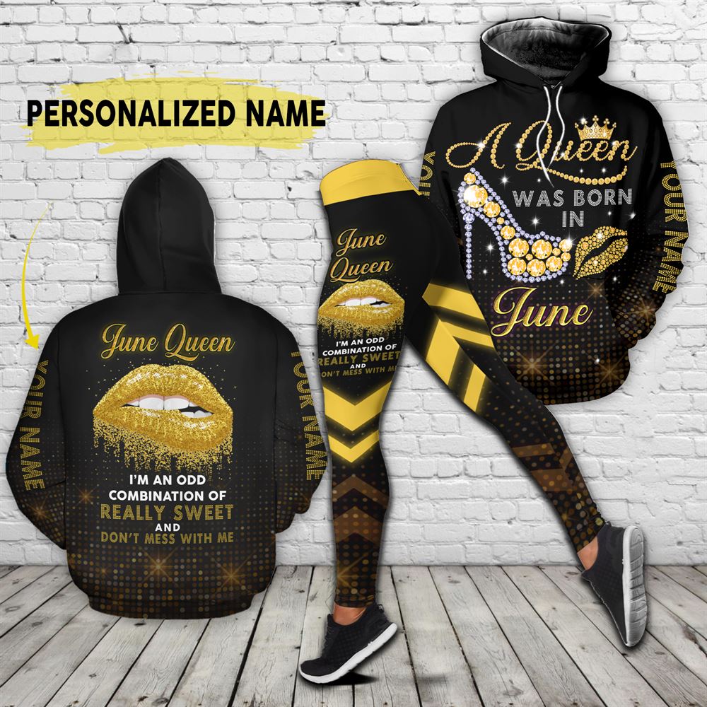 June Birthday Girl Combo June Outfit Personalized Hoodie Legging Set V05