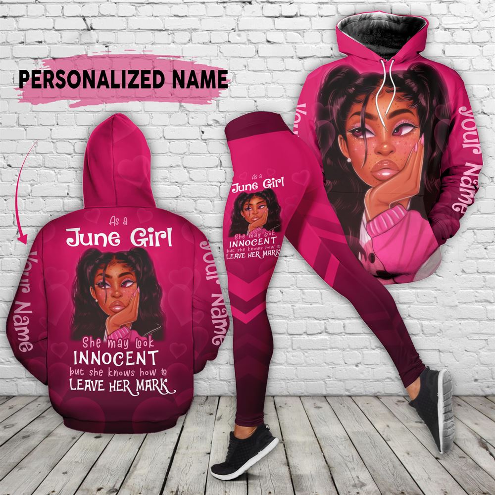 June Birthday Girl Combo June Outfit Personalized Hoodie Legging Set V09