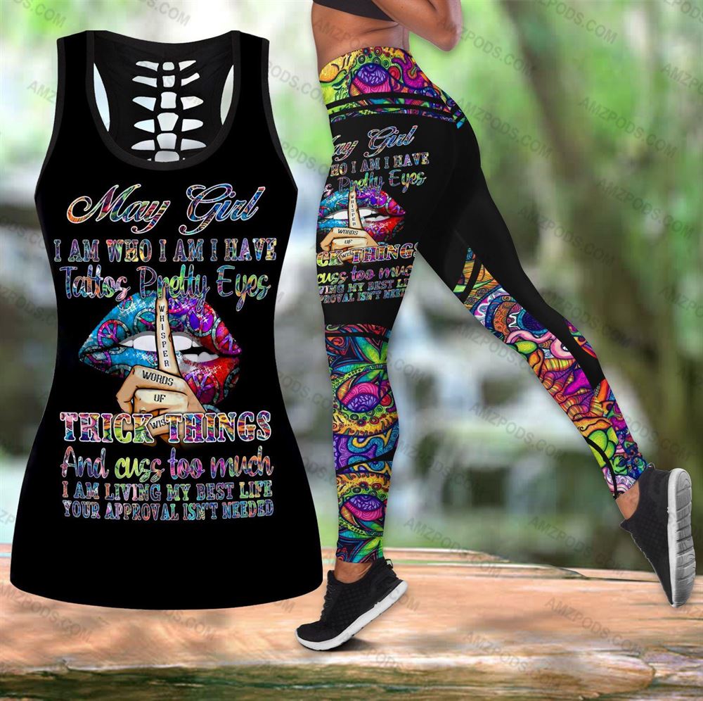 May Birthday Girl Combo May Outfit Hollow Tanktop Legging Personalized Set V021