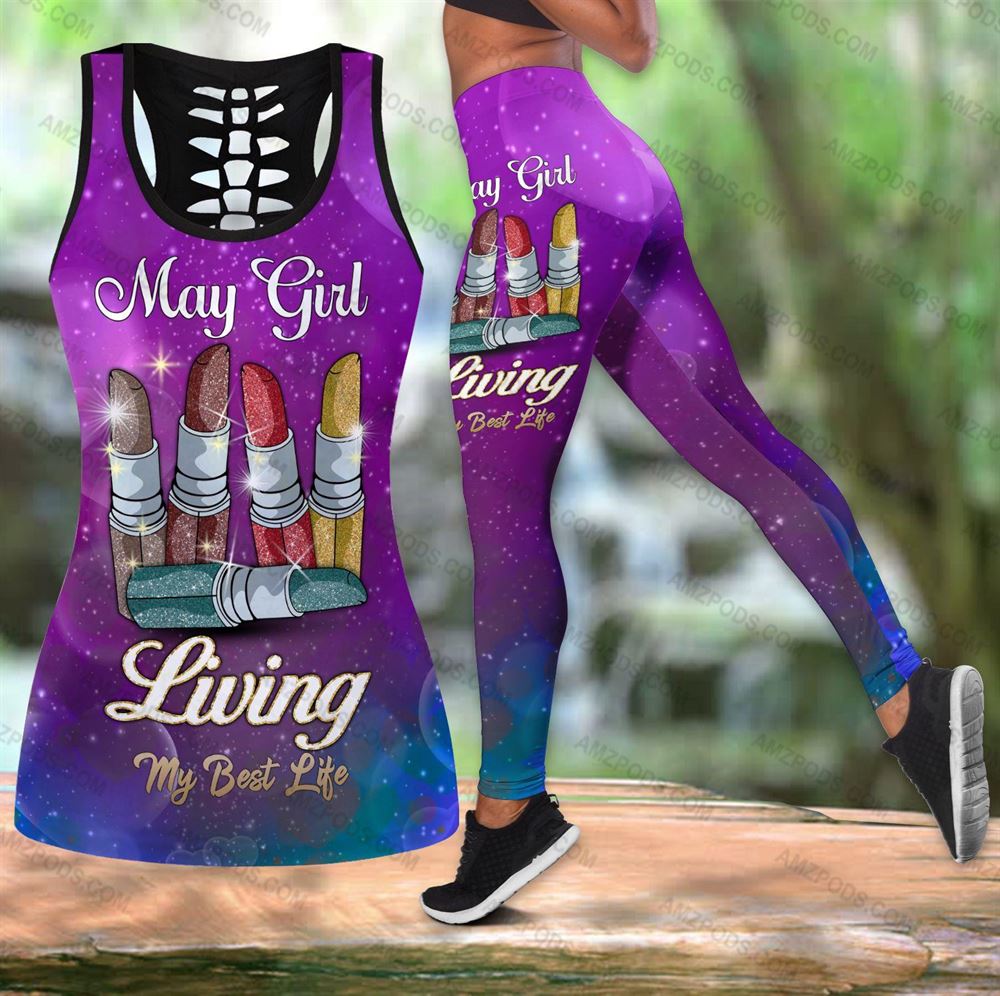 May Birthday Girl Combo May Outfit Hollow Tanktop Legging Personalized Set V025