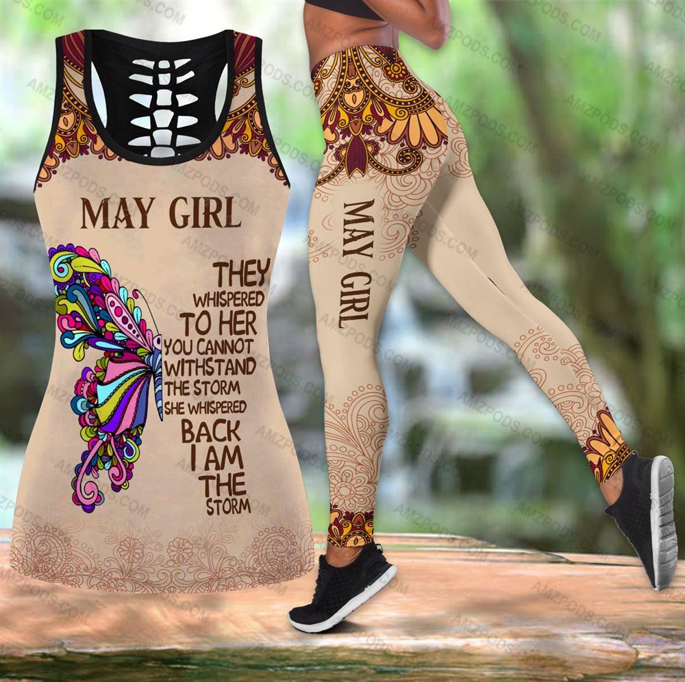 May Birthday Girl Combo May Outfit Hollow Tanktop Legging Personalized Set V028