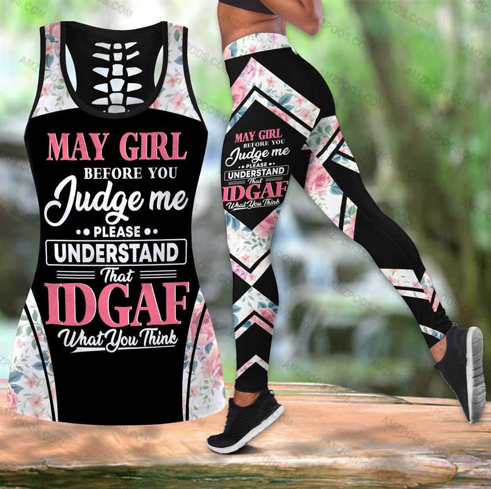 May Birthday Girl Combo May Outfit Hollow Tanktop Legging Personalized Set V08