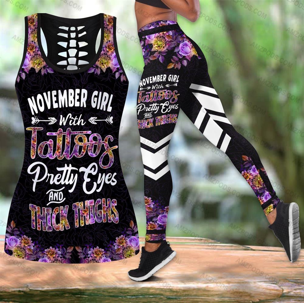 November Birthday Girl Combo November Outfit Hollow Tanktop Legging Personalized Set V029