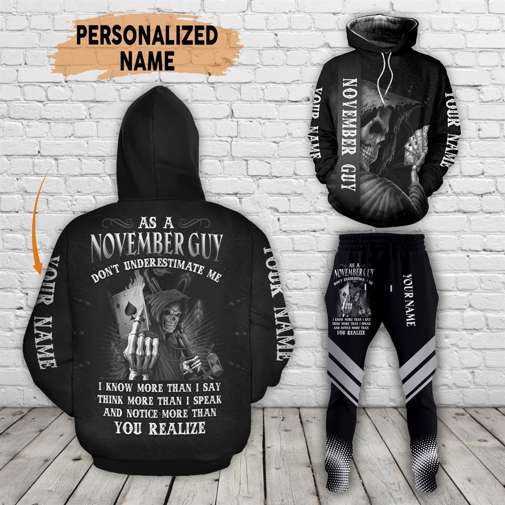 November Birthday Guy Combo November 3d Clothes Personalized Hoodie Joggers Set V012