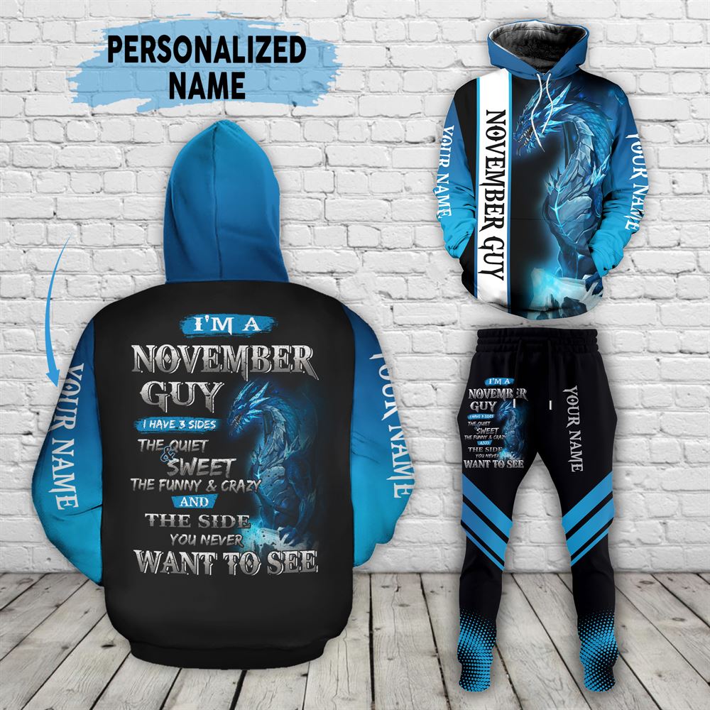 November Birthday Guy Combo November 3d Clothes Personalized Hoodie Joggers Set V023