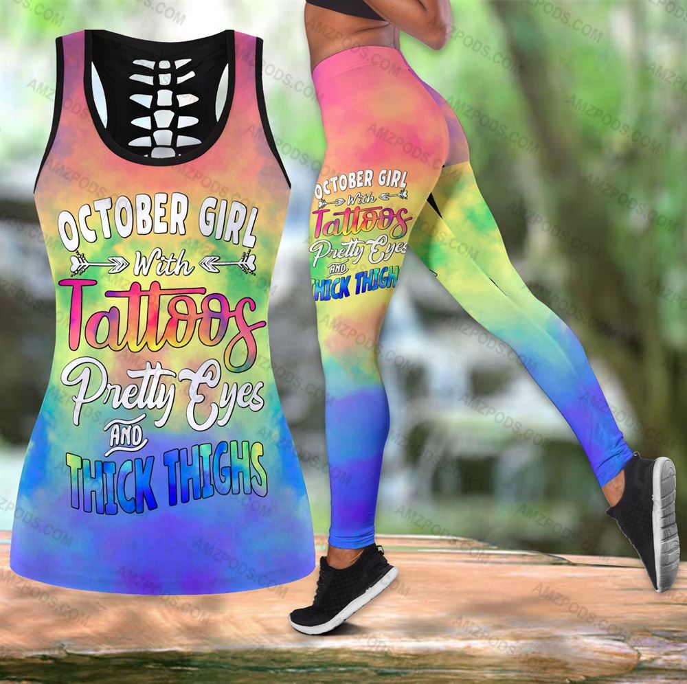October Birthday Girl Combo October Outfit Hollow Tanktop Legging Personalized Set V031