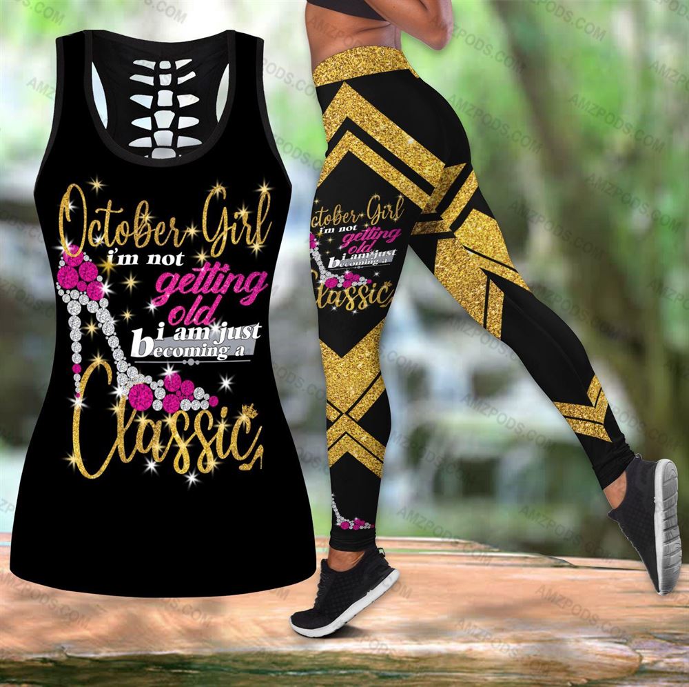 October Birthday Girl Combo October Outfit Hollow Tanktop Legging Personalized Set V07