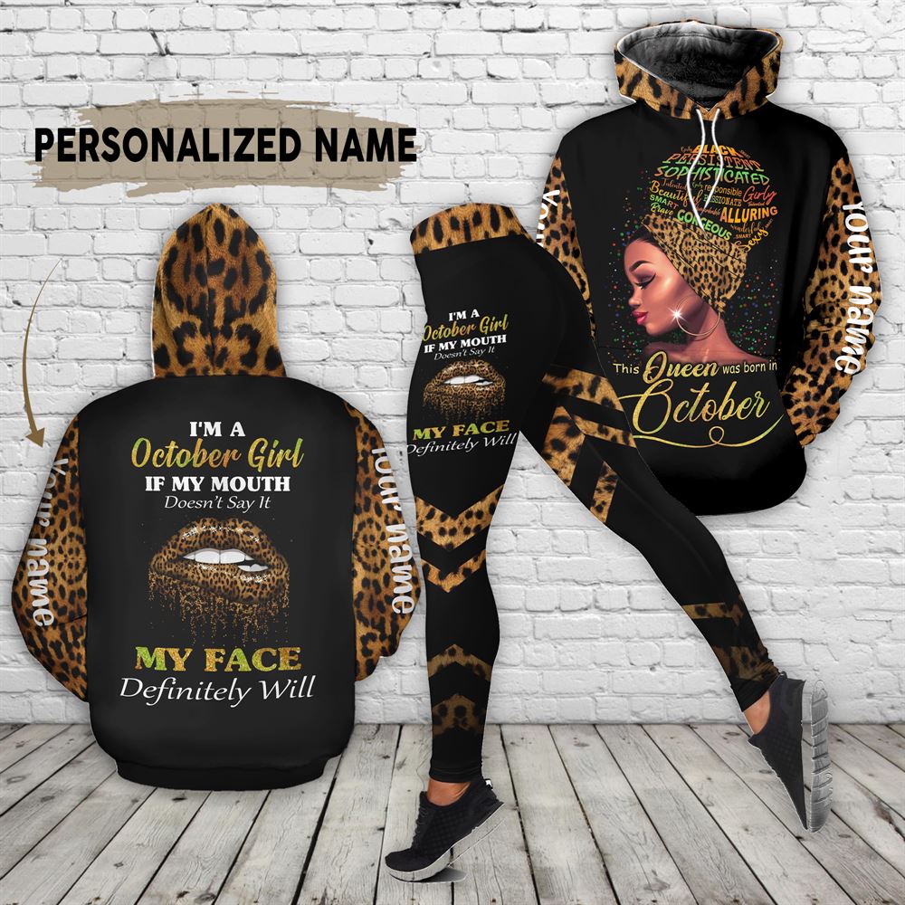 October Birthday Girl Combo October Outfit Personalized Hoodie Legging Set V014