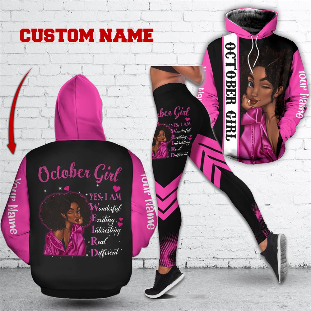 October Birthday Girl Combo October Outfit Personalized Hoodie Legging Set V016