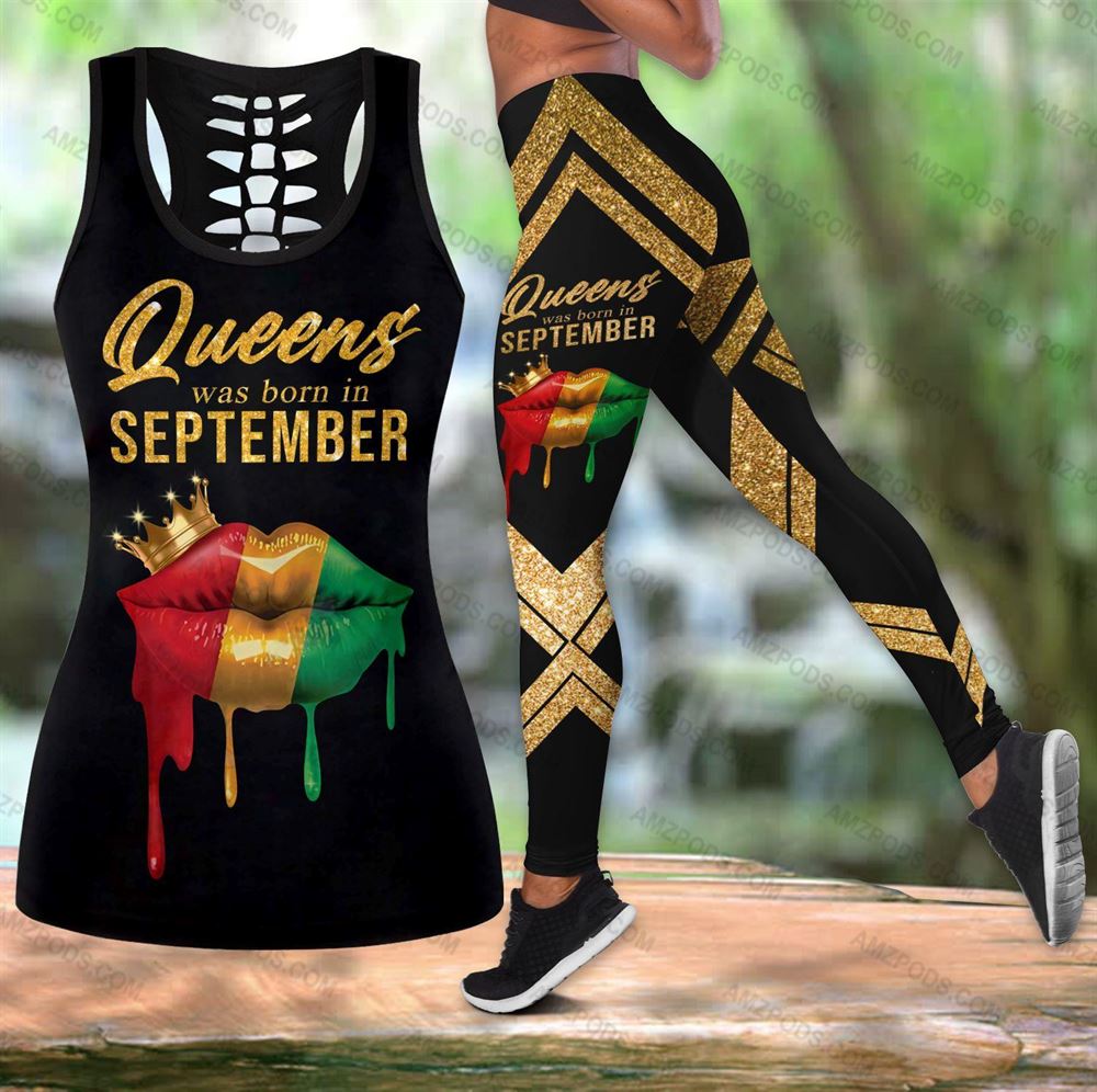 September Birthday Girl Combo September Outfit Hollow Tanktop Legging Personalized Set V042
