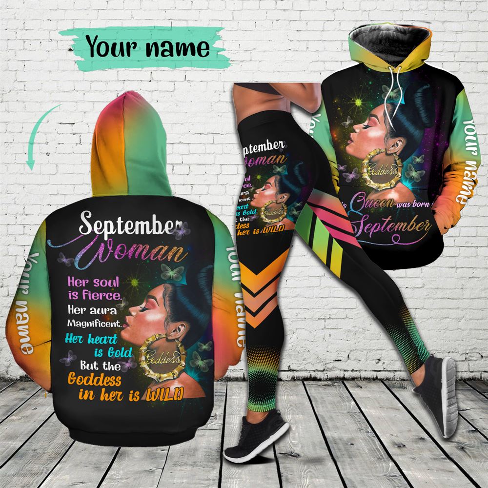 September Birthday Girl Combo September Outfit Personalized Hoodie Legging Set V016
