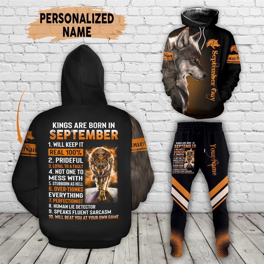 September Birthday Guy Combo September 3d Clothes Personalized Hoodie Joggers Set V02