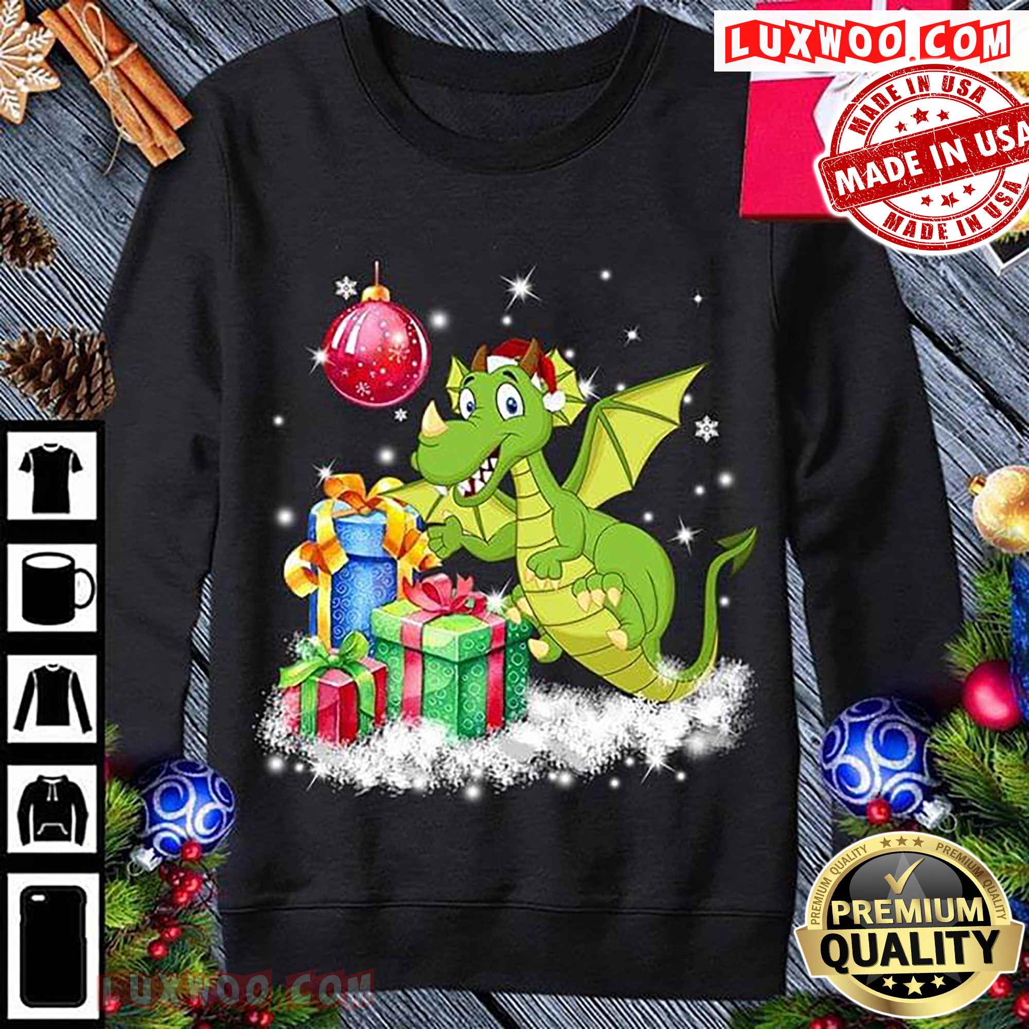 Dragon With Gift Christmas