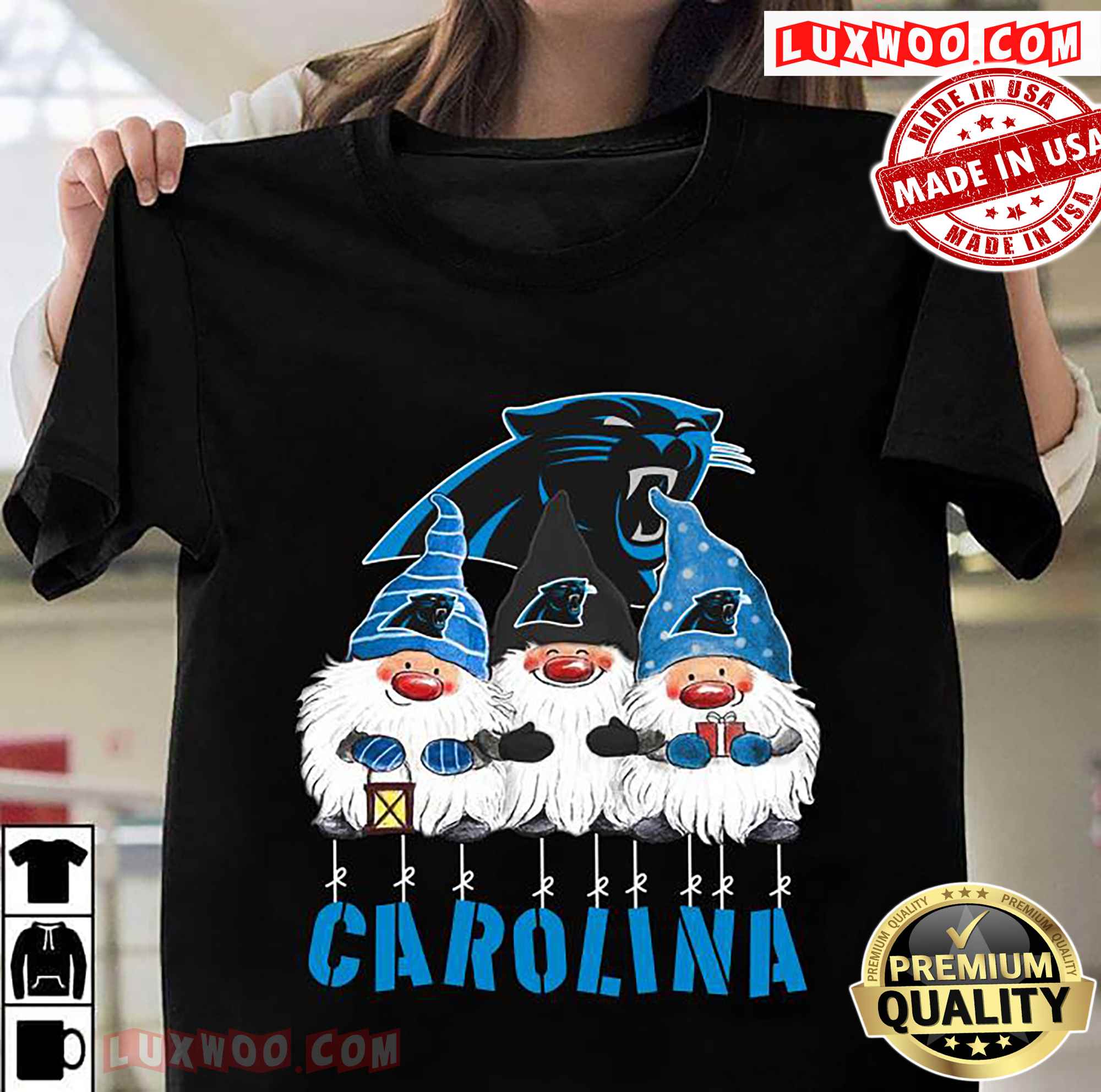 Gnomies Carolina Panthers Christmas