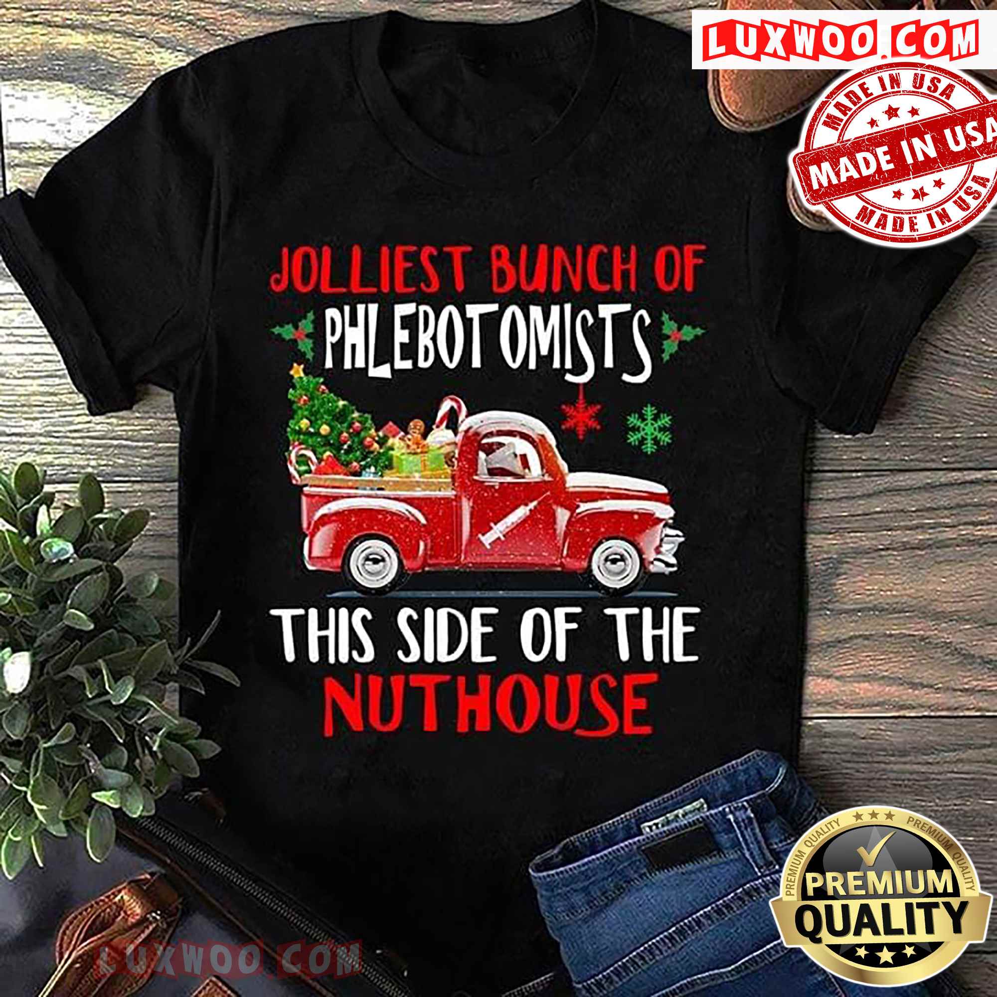 Joliest Bunch Of Philebotomists This Side Of The Nuthouse Vintage Car Christmas Ornament