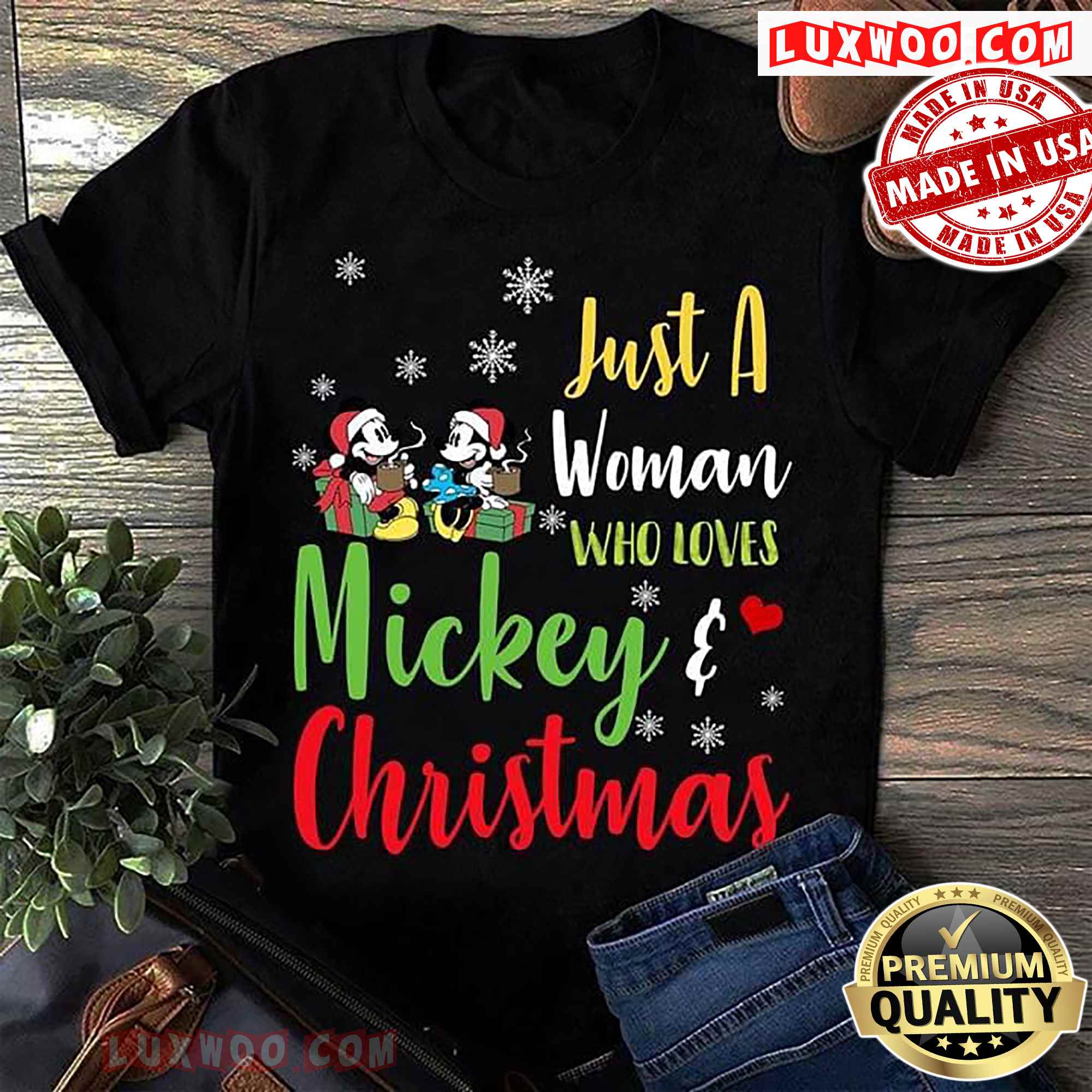Just A Woman Who Loves Mickey And Christmas
