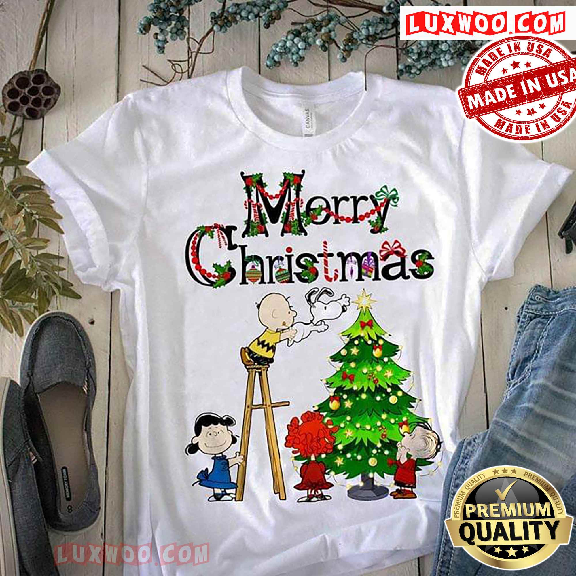 Merry Christmas Snoopy Charlie Brown Lucy Van Pelt Linus Van Pelt