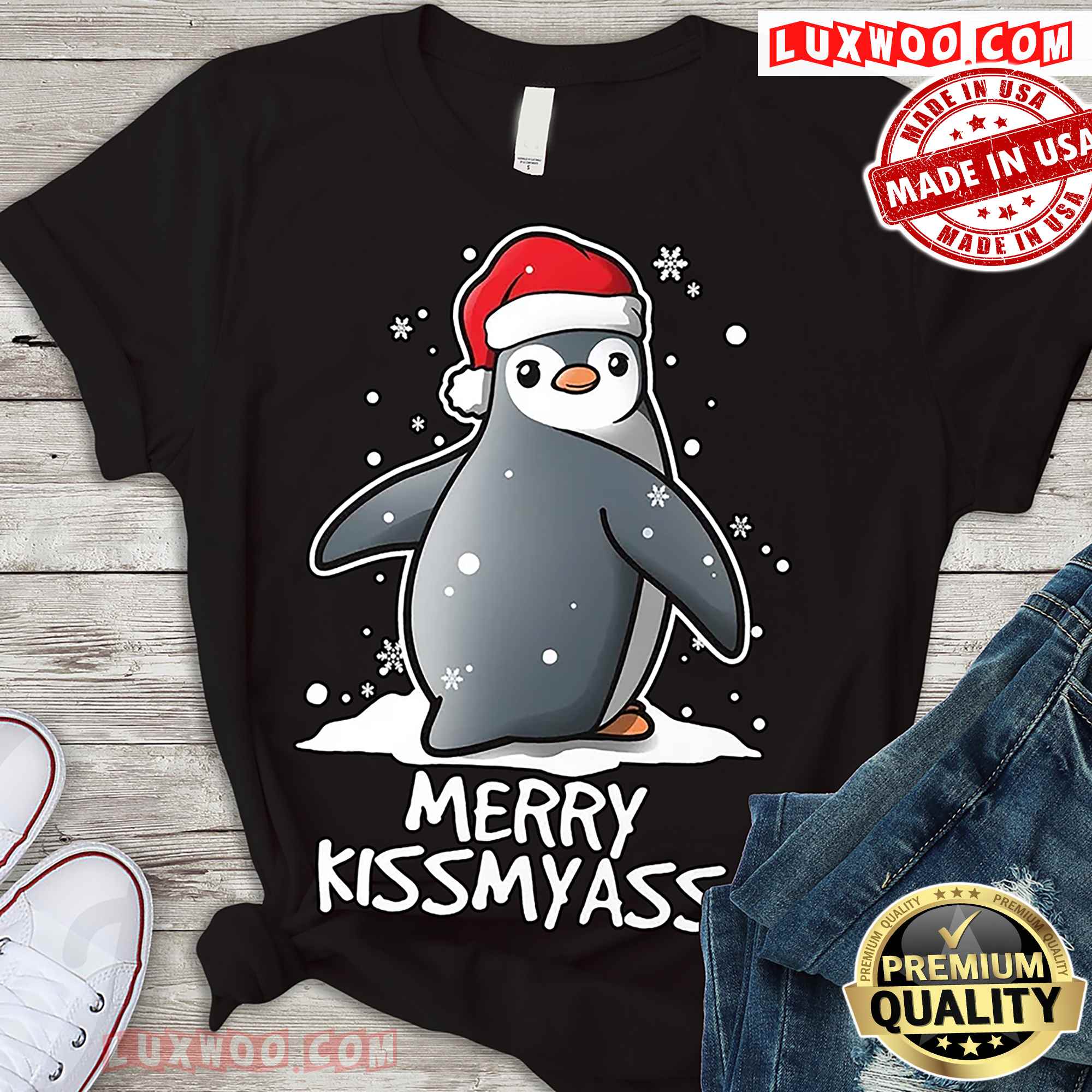 Merry Kissmyass Penguin Christmas