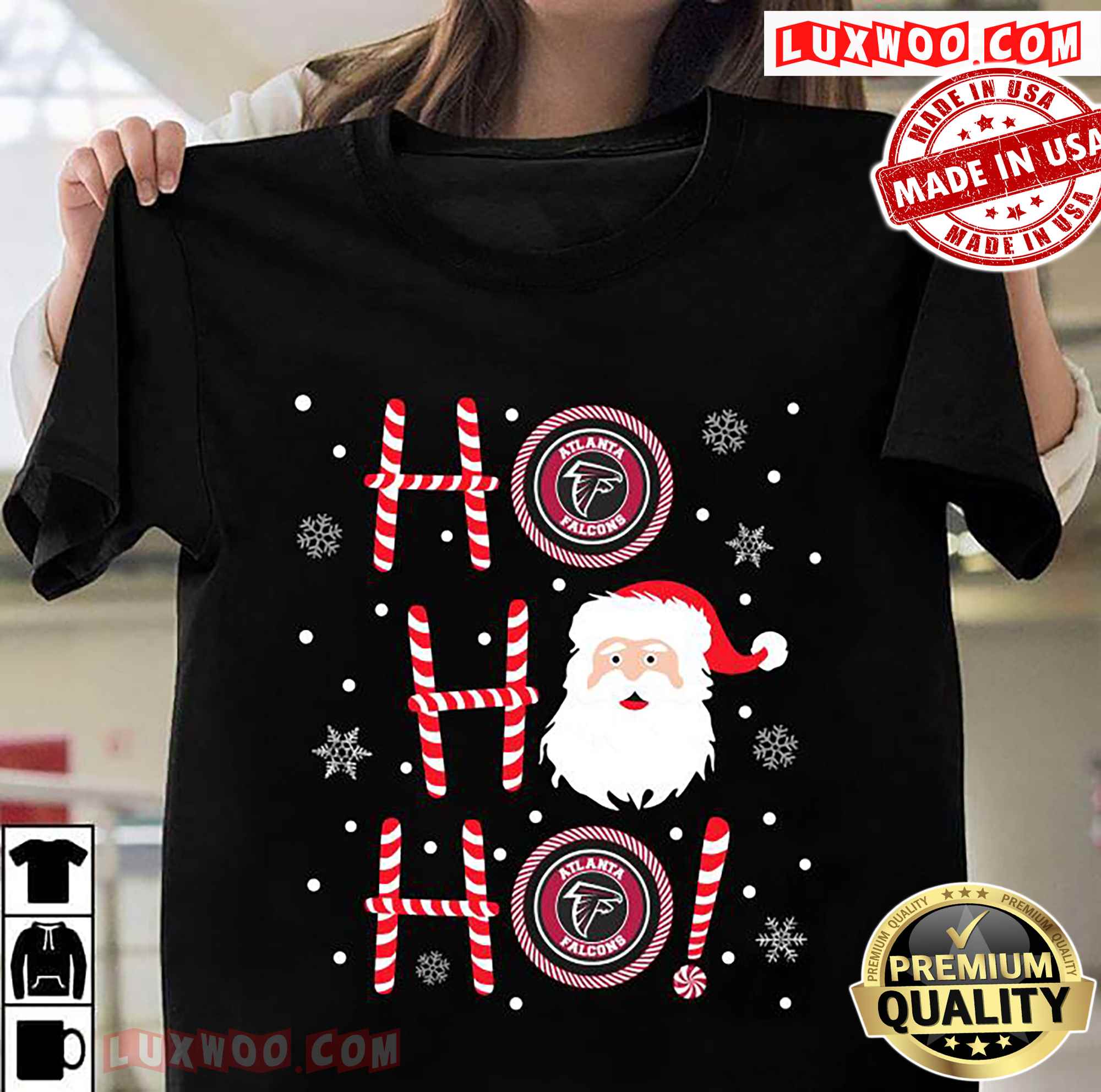 Santa Claus Ho Ho Ho Atlanta Falcons Christmas