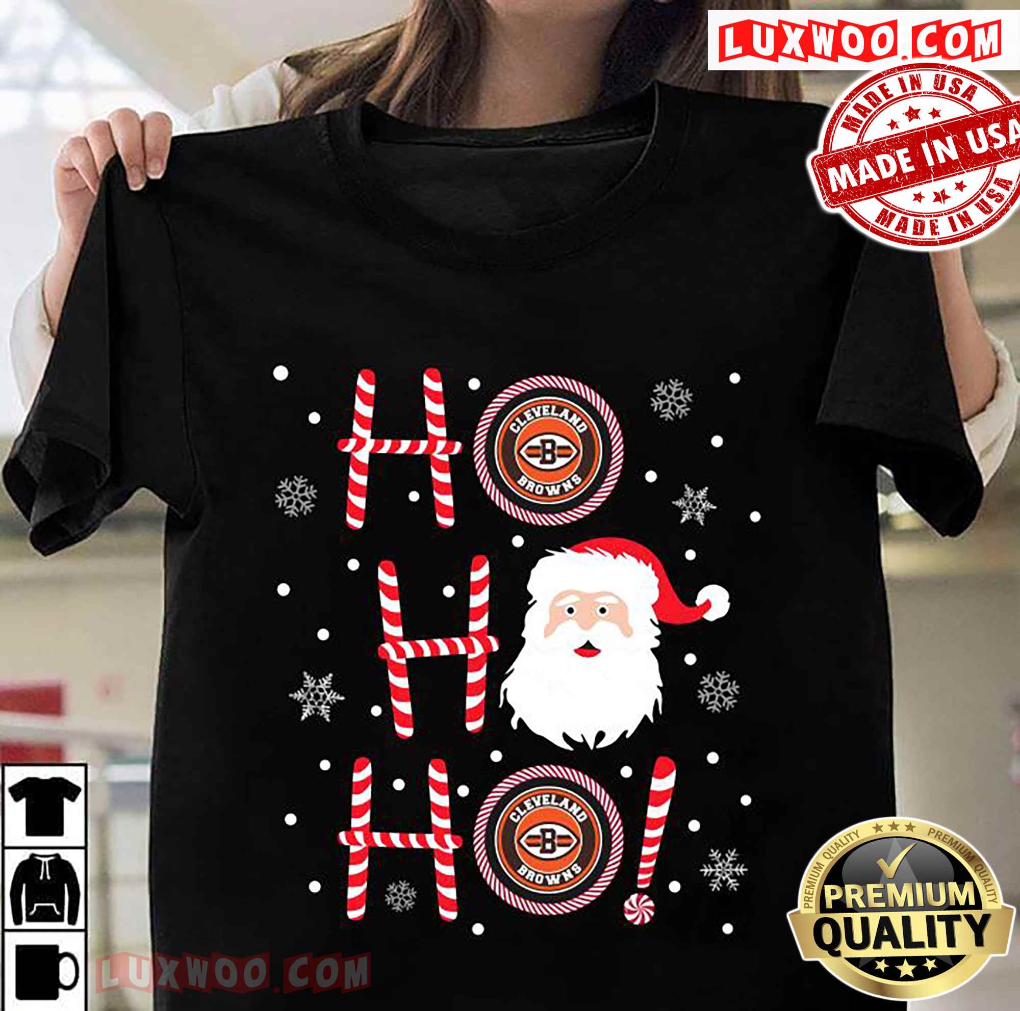 Santa Claus Ho Ho Ho Cleveland Browns Christmas