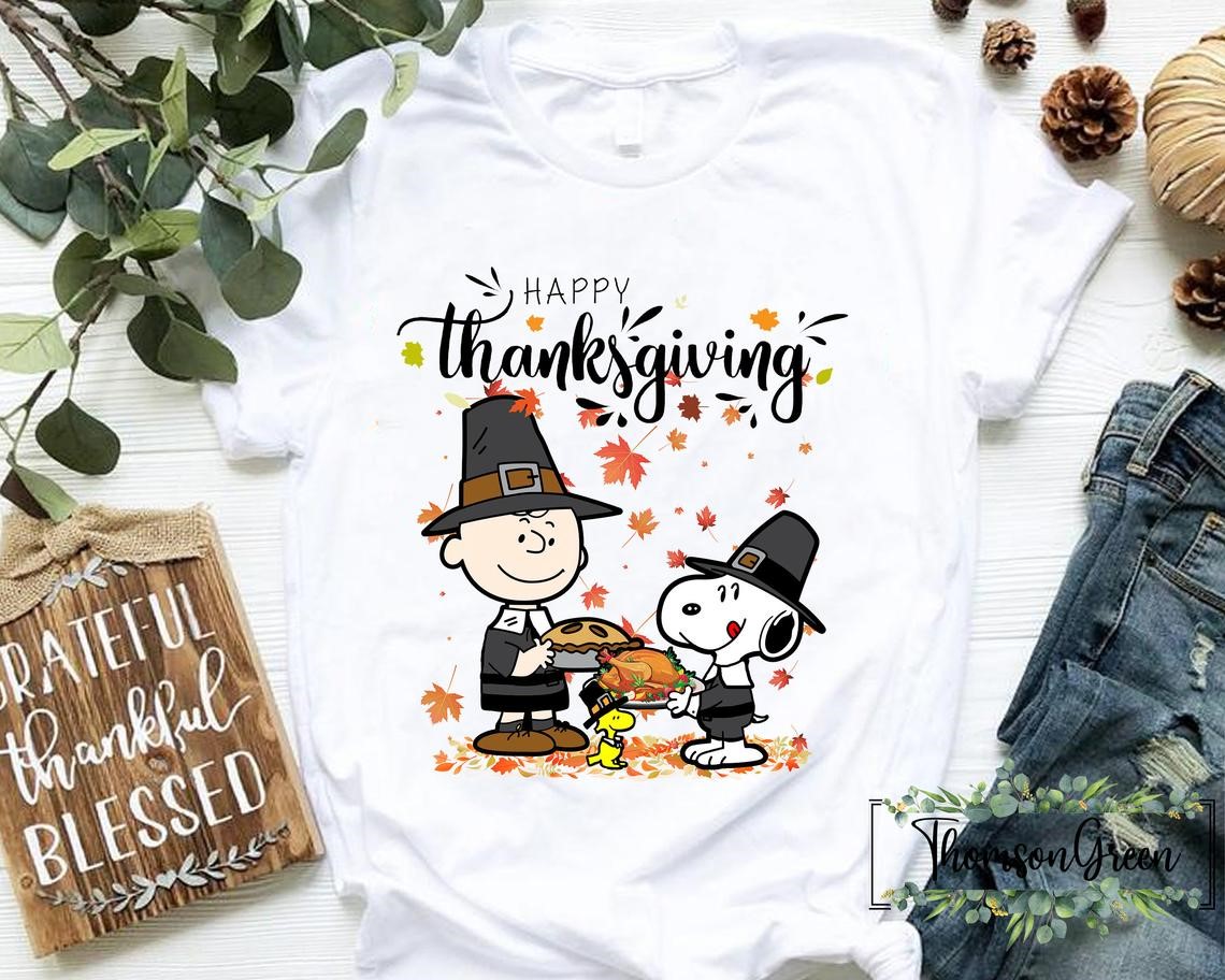 Happy Thanksgiving Shirt Thanksgiving Snoopy Charlie Brown T-shirt Peanuts Holiday Fall Season Funny Thanksgiving Gift For Men Women