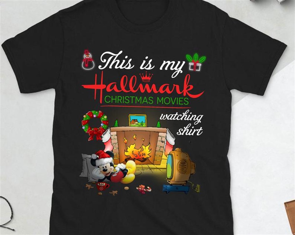 This Is My Hallmark Christmas Movies Watching Shirt Disney Mickey T-shirt